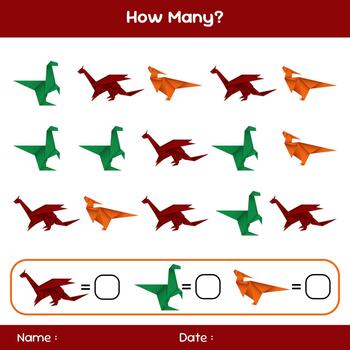 Count how many objects. Educational mathematical game. Counting game for children. Kid activity sheet. Template for how many vector