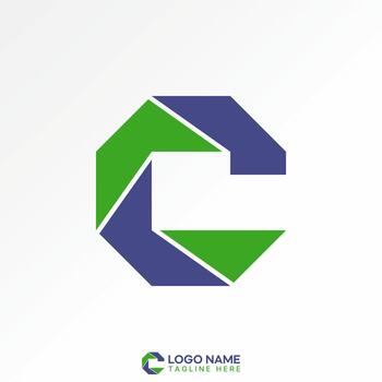 Initial C on hexagon cutting capture camera production photograph studio vector