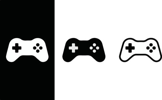 juego de azar controlador gamepad palanca de mando consola tecnología artilugio negro blanco silueta antecedentes vector