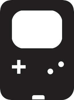 Black and White Retro Game Console in Minimalist Style vector