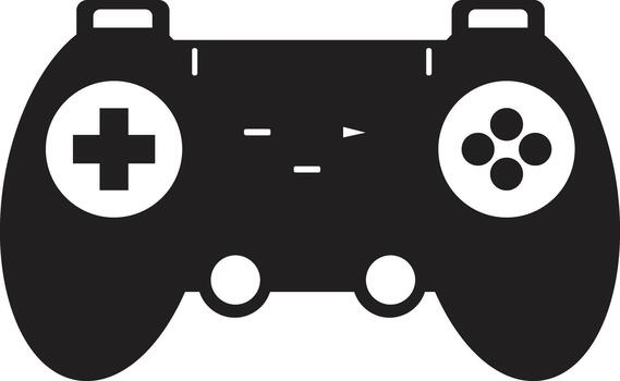 Black and White Game Controller. Isolated on White Background vector