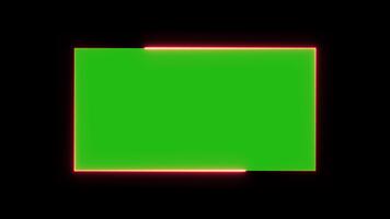lysande neon ljus rektangel ram animering isolerat på svart bakgrund video