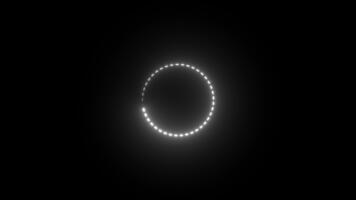 White dot line circle border loading animation isolated on black background video