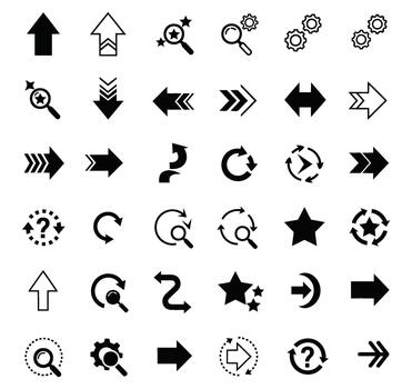 Arrow Icons Set Collection Direction Navigation Signs Minimal Symbol Pack vector