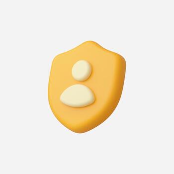 3d realista usuario seguridad icono ilustración vector