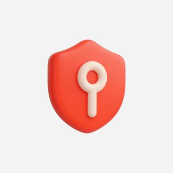 3d Realistic Red Security Lock icon vector