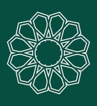 geométrico floral mandala ornamento con enclavamiento lineal modelo en simétrico circular diseño vector