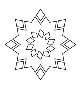 estrella conformado geométrico mandala con concéntrico en capas diamantes arreglado en simétrico resumen diseño vector