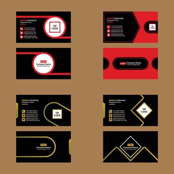 Modern Business Card Template in a Bundle of Four. Artistic Layout Display for Promotion. vector