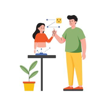 Smart Payment and QR Code Flat Illustration EPS 10 File vector