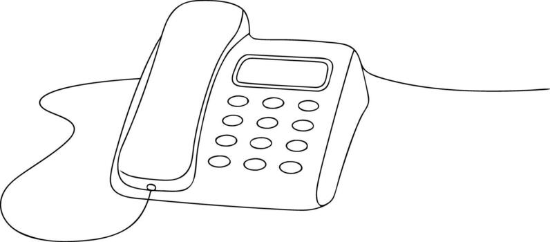 contorno de un cortado teléfono con botones y un monitor vector