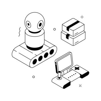 Take a look at this amazing isometric illustration of ai controller. vector