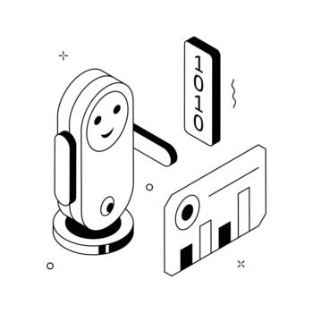 tomar un Mira a esta práctico isométrica icono de inteligente robótica, moderno ilustración. vector