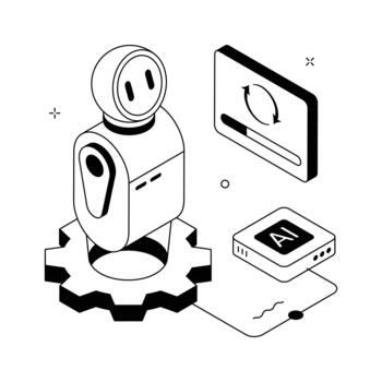 A modern isometric illustration of ai configuration, smart technology. vector