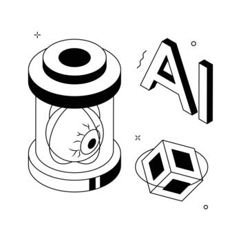 A visually appealing ai science and innovation laboratory isometric illustration. vector