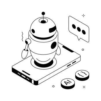 un bien diseñado isométrica icono de robot charla sistema,. vector