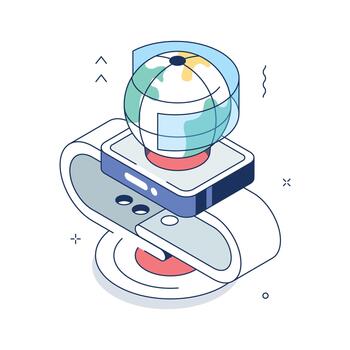 un moderno isométrica ilustración de holográfico mirar, de moda vector