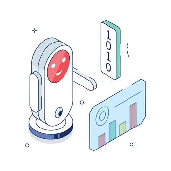 tomar un Mira a esta práctico isométrica icono de inteligente robótica, moderno ilustración vector