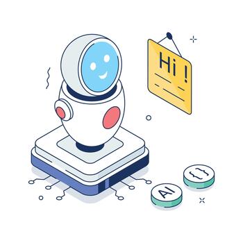 AI robot with friendly expression vector