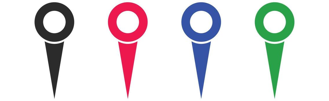 Map Location Pointer Pin Marker Icon Set, Navigation Point Symbol vector