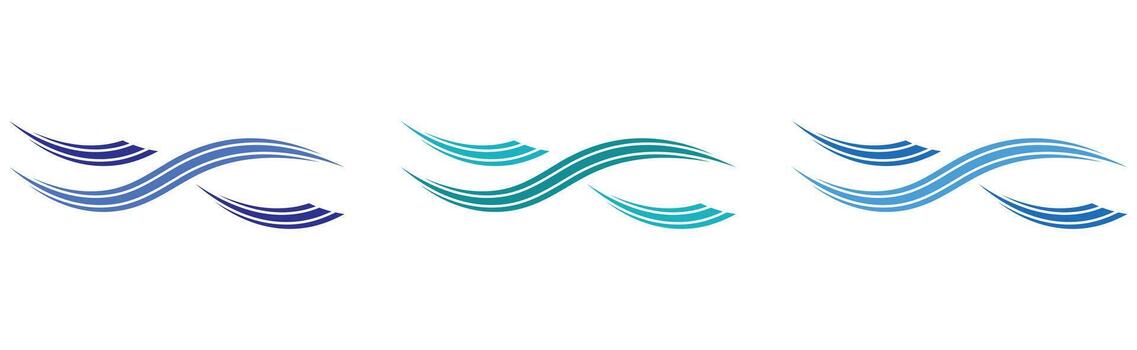 Abstract Flowing Stream Wave Shape Graphic Set, Dynamic Element vector