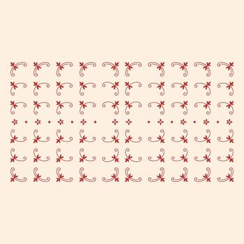 rojo floral esquina arreglado en un cuadrícula modelo en un blanco antecedentes remolinos patrones vector