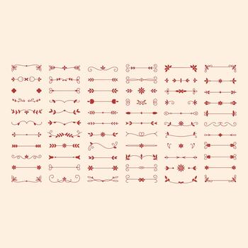 colección de decorativo rojo floral y hoja patrones en un blanco antecedentes vector