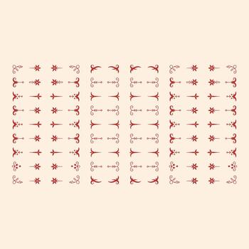 colección de rojo floral y decorativo arreglado en un cuadrícula modelo vector