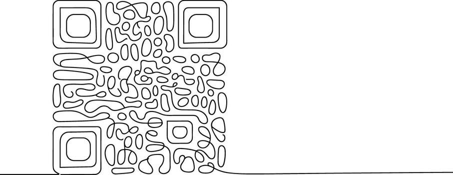 negro y blanco resumen q r código con intrincado patrones vector