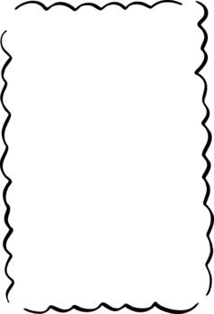 Doodle wave curve edge frame. Hand drawn wavy rectangle border vector