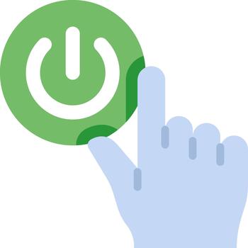 poder apagado mano hacer clic icono símbolo ilustración vector