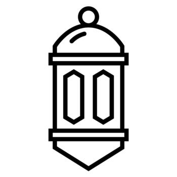 linterna icono con rectangular cuerpo y hexagonal vaso paneles usado para iluminación vector