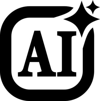 Black generated symbol isolated Stencil button icon vector