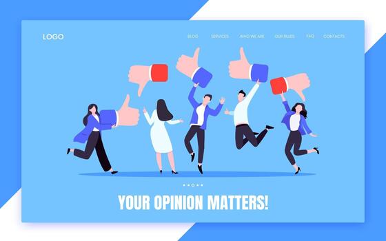 Customer feedback, employee client satisfaction rating review with good or bad symbol vector