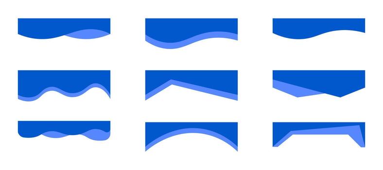 encabezamiento sitio web divisor conjunto frontera plantilla, curva ondulado separador, moderno fondo sección. resumen bandera cubrir recopilación. vector