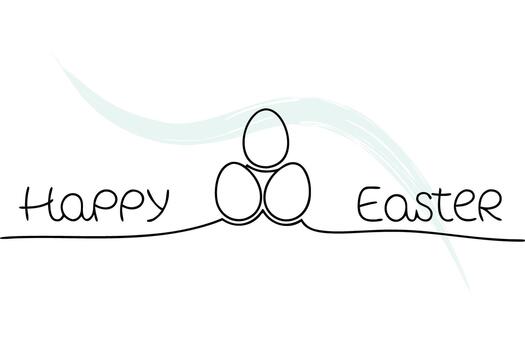 minimalista continuo línea dibujo Pascua de Resurrección huevos contento Pascua de Resurrección texto saludo vector