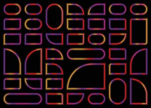 Geometric Shapes Pattern on Transparent Background vector