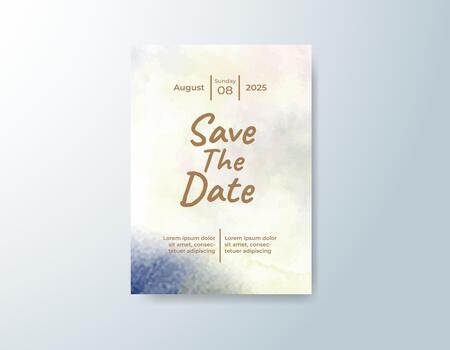 Romantic rose watercolor background invitation with classic script. vector