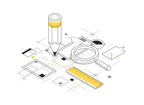Engineering project concept,Architectural engineering concept, construction plan in creation progress vector