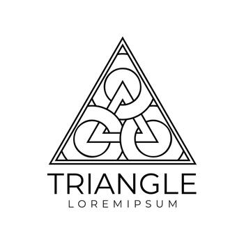 Abstract Geometric Triangle Logo with Intertwined Shapes vector