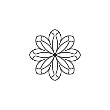 Abstract Circular Geometric Design with Radial Lines and Intersecting vector