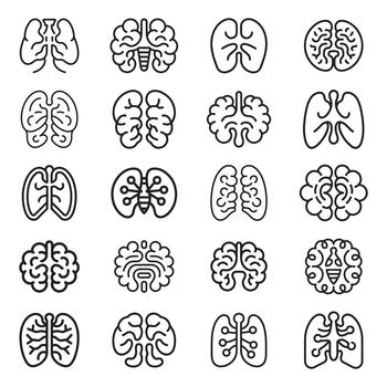 Digital immune system security icons for network protection and data safety isolated on white background vector