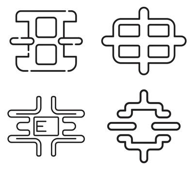 resumen borde informática tecnología icono representando datos Procesando y conectividad aislado en blanco antecedentes vector