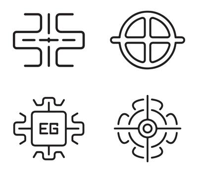 moderno borde informática icono representando datos Procesando y conectividad aislado en blanco antecedentes vector