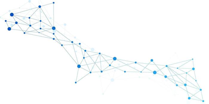 Abstract plexus technology futuristic network background with connecting blue dots and lines vector