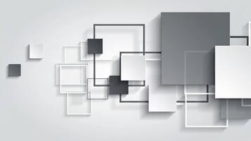 Abstract geometric composition featuring overlapping squares and rectangles with subtle shadows. video