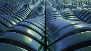 astratto metallico superficie con ondulato modelli e riflessi. video