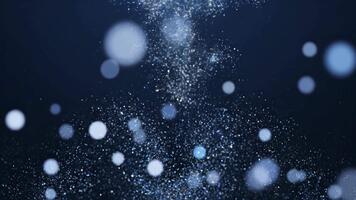 elegant skimrande partiklar skapa en dynamisk blå bokeh effekt, perfekt för bakgrunder, presentationer, eller tillsats en Rör av magi till din mönster video