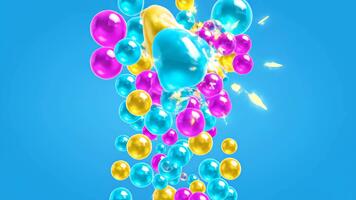 dinamico 3d sfere animazione ciclo continuo contro un' luminosa blu fondale per presentazioni e movimento grafica, Perfetto per tecnologia e moderno design progetti video