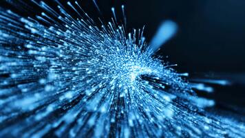 dinamico blu leggero striature flusso e riflettere, la creazione di un' senso di movimento e alto Tech energia per futuristico concetti e innovazione progetti video